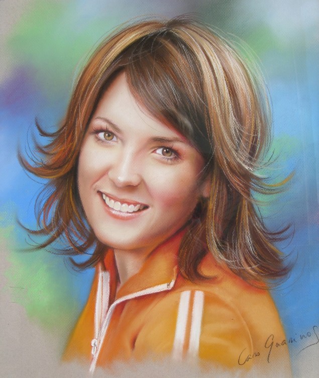 retrato9 a pastel, por Caro Guarinos