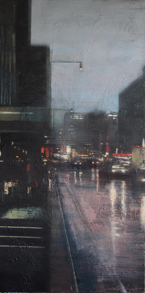 Anochecer en la 8ª Avenida.100x50 cms