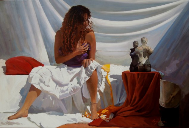 Autor: Jose Higuera Titulo: La mujer del pelo rojo. 81x116 cm óleo sobre sobre lienzo