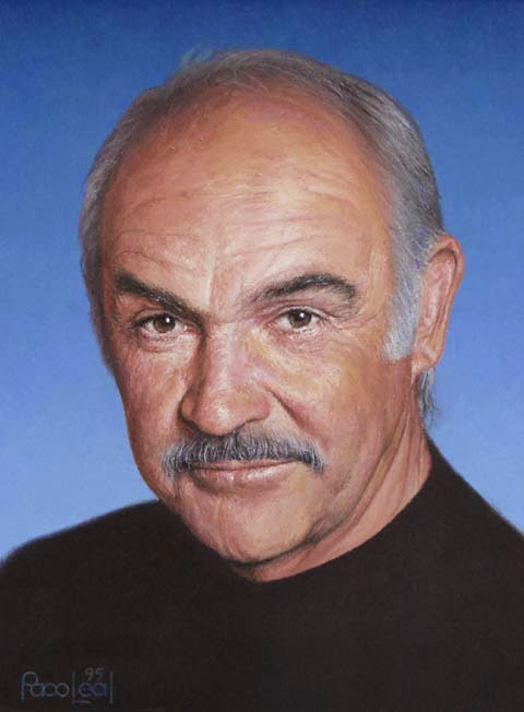 Autor: Paco Leal Titulo: Sean Connery Técnica: Oleo sobre tela Dimensiones: 12 x 16 pulgadas